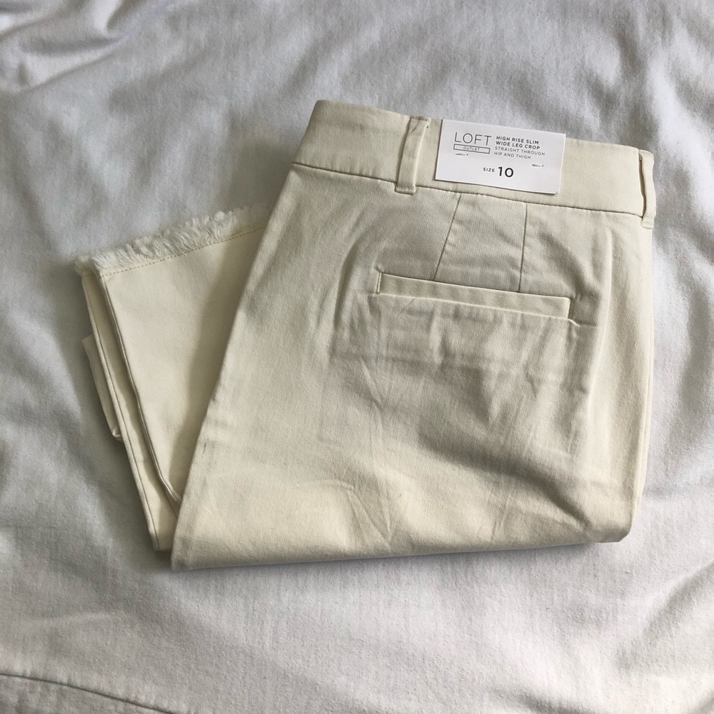 LOFT high rise slim wide leg cropped size 10 - Picture 2 of 4
